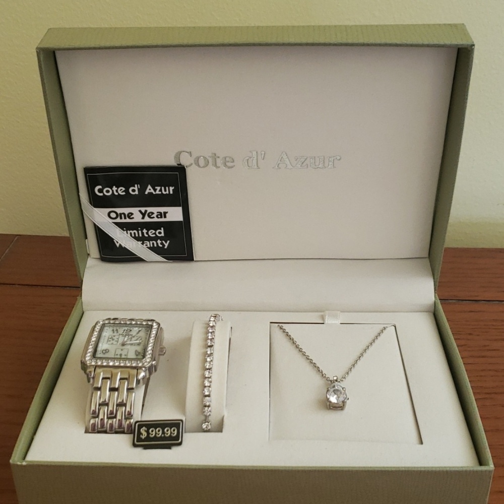 Cote d' Azur Watch, Necklace Bracelet Set